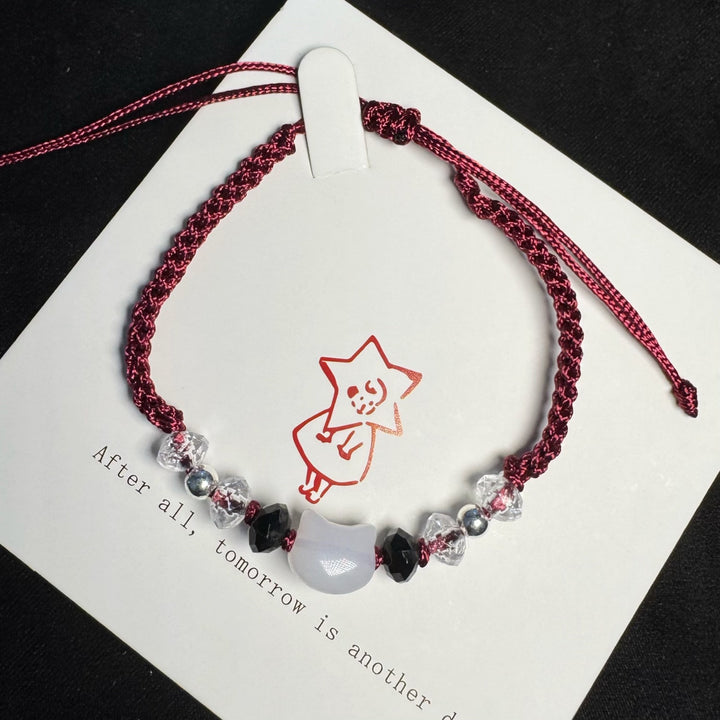 Adjustable Cat-Themed Macrame Friendship Bracelet Kalsten