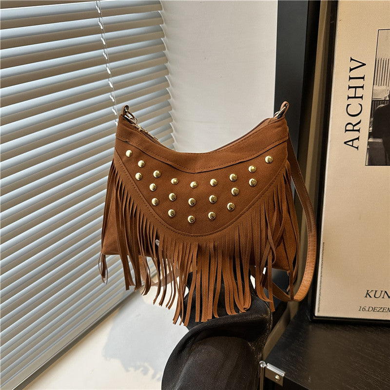 Bohemian Fringe Detail Crossbody Bag Kalsten