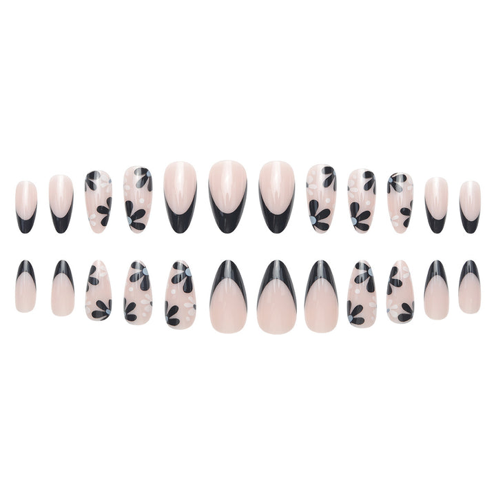 Artistic Acrylic Stiletto Nail Set with Floral Accents Kalsten