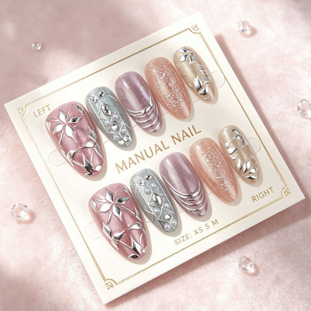 Artistic Embellished Press-On Nail Set