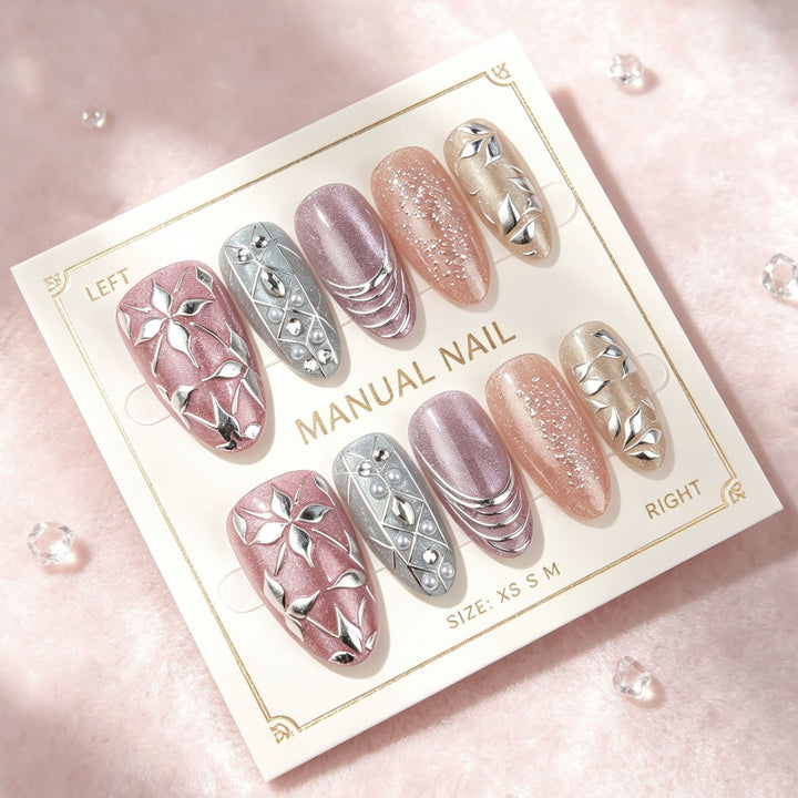 Artistic Embellished Press-On Nail Set