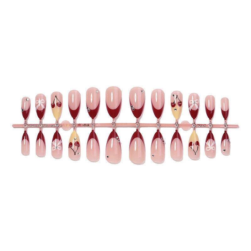 Designer Artificial Nail Set with Elegant Lace Design Kalsten