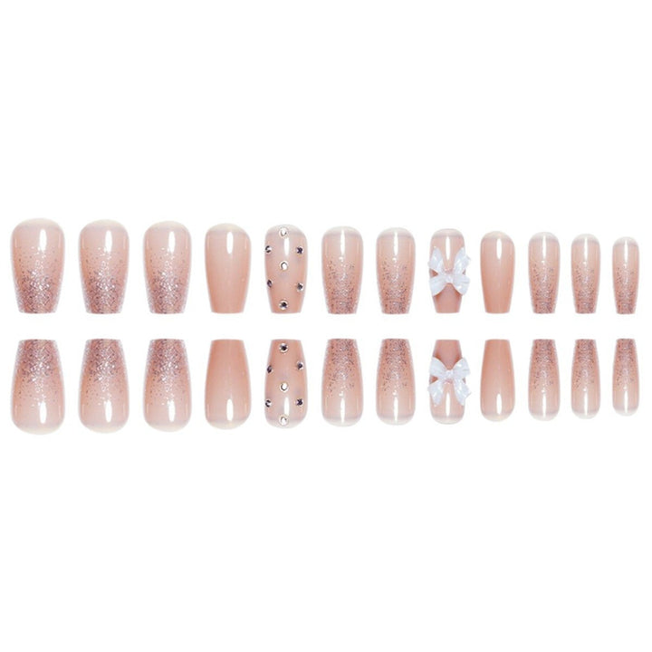 Decorative Press-On Nails with Butterfly and Gem Accents Kalsten
