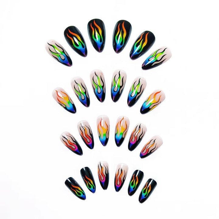 Artistic Flame Pattern Nail Art Kalsten