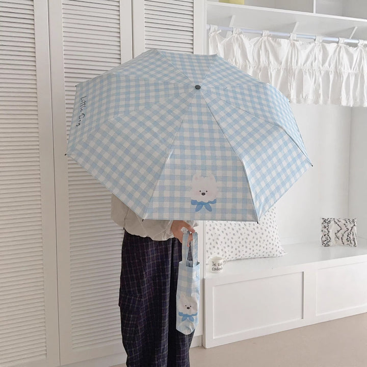 Ladies Foldable Umbrella with Playful Dog Design Kalsten