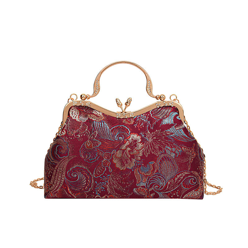 Elegant Vintage Floral Clutch Bag