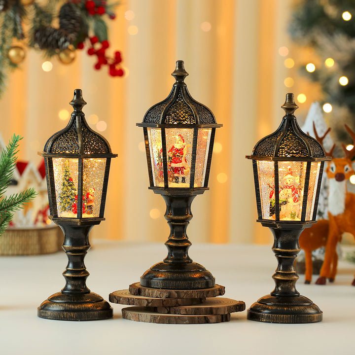 Decorative Lantern with Santa Scene Kalsten