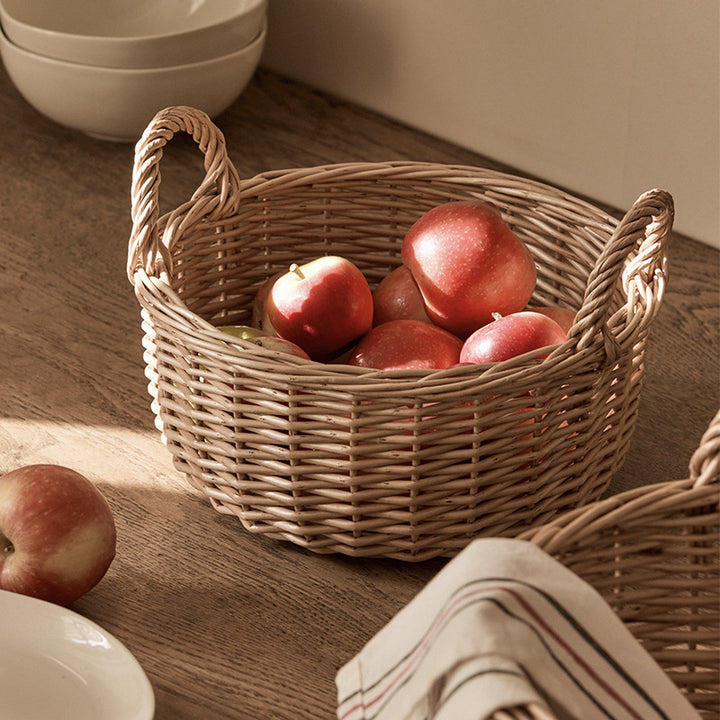 Beef Handcrafted Basket with Handle Kalsten