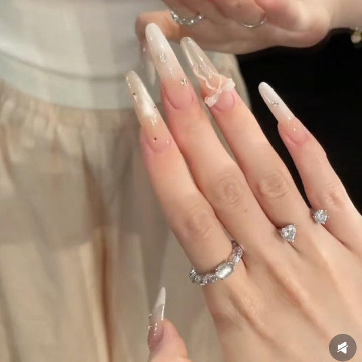 Artistic Stiletto Press-On Nail Set with Decorative Accents Kalsten