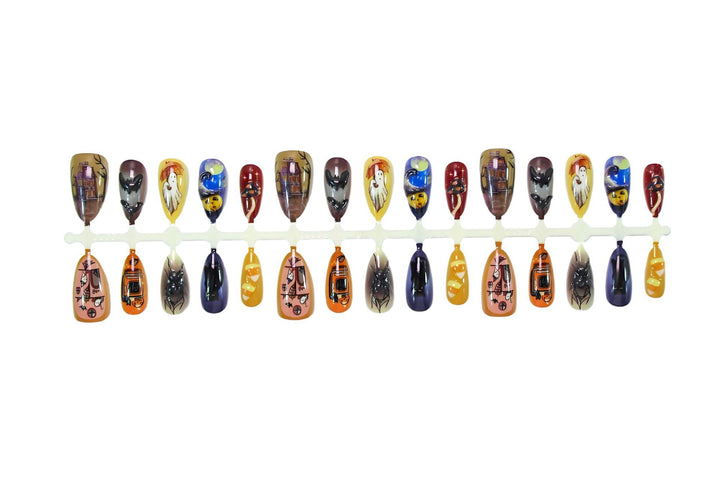 Halloween Art Nail Set with Creative Ghost, Pumpkin, and Animal Designs Kalsten