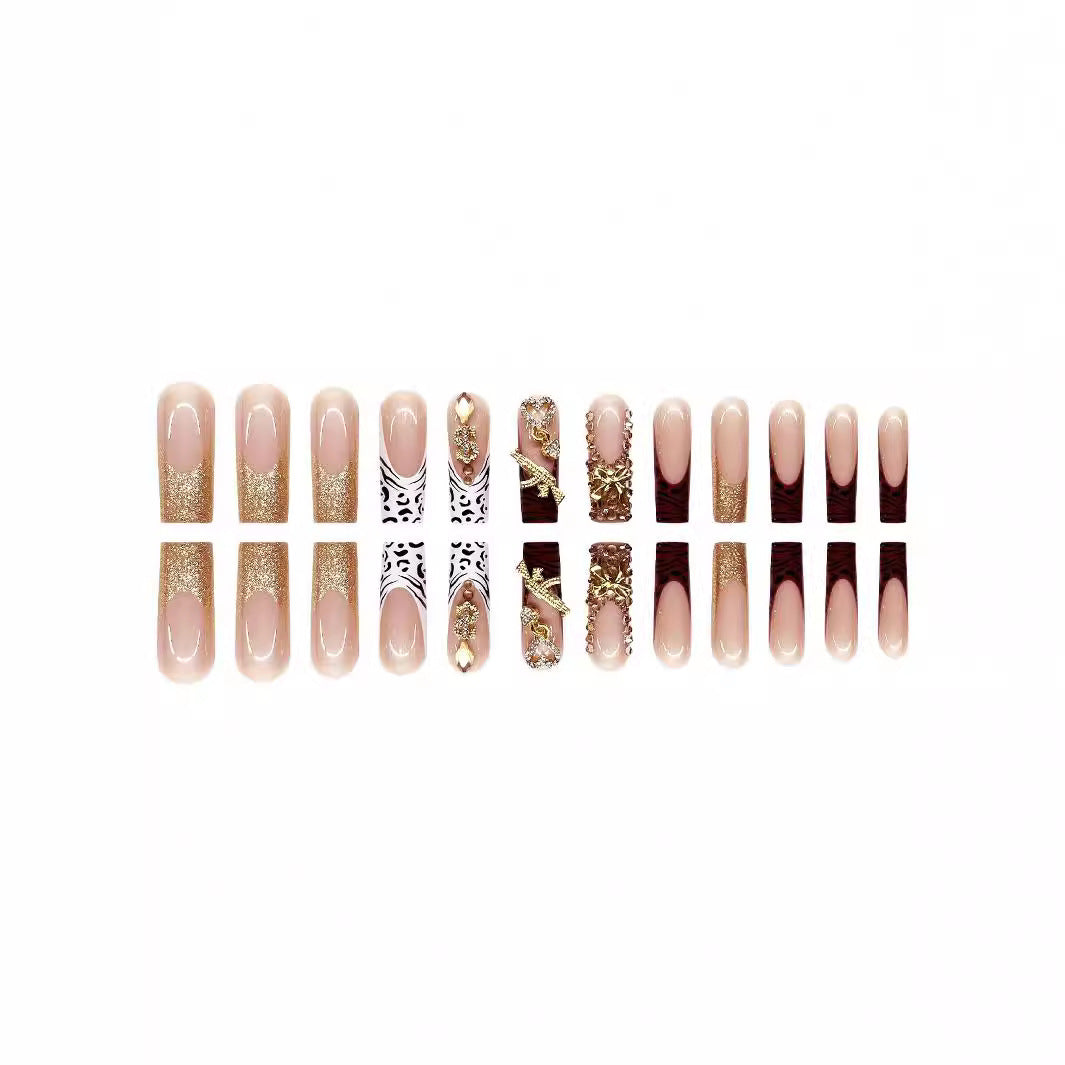 Luxurious Artistic Press-On Nail Set Kalsten