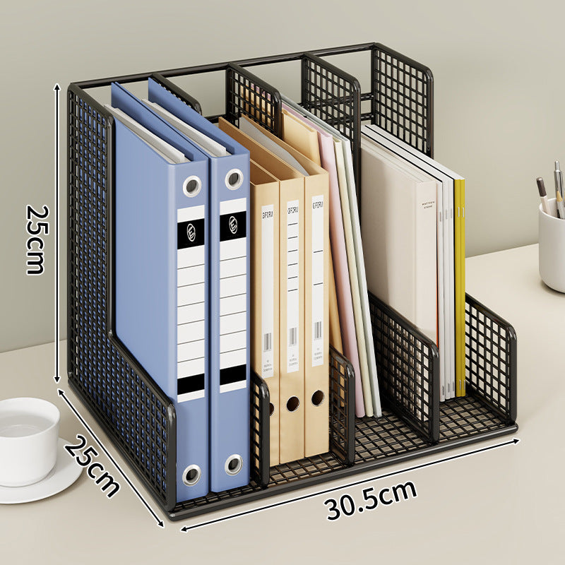 Mesh Grid Desktop File Organizer with Adjustable Vertical Dividers