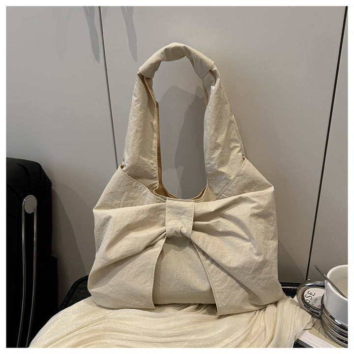 Bow Accent Fabric Tote Bag Kalsten