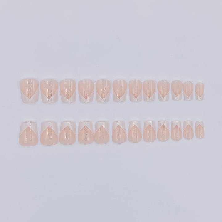 Elegant Chevron French Tip Nail Art Set
