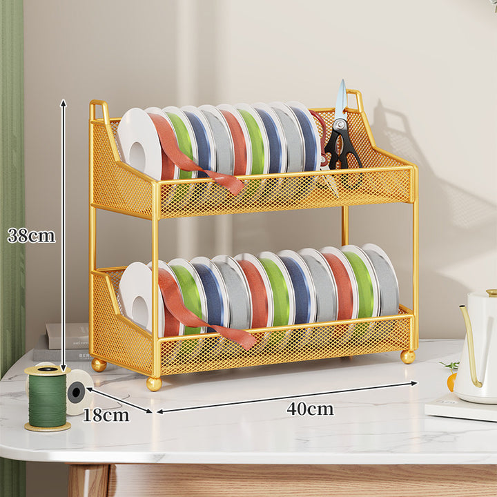 Ribbon Spool and Craft Supply Mesh Organizer Rack