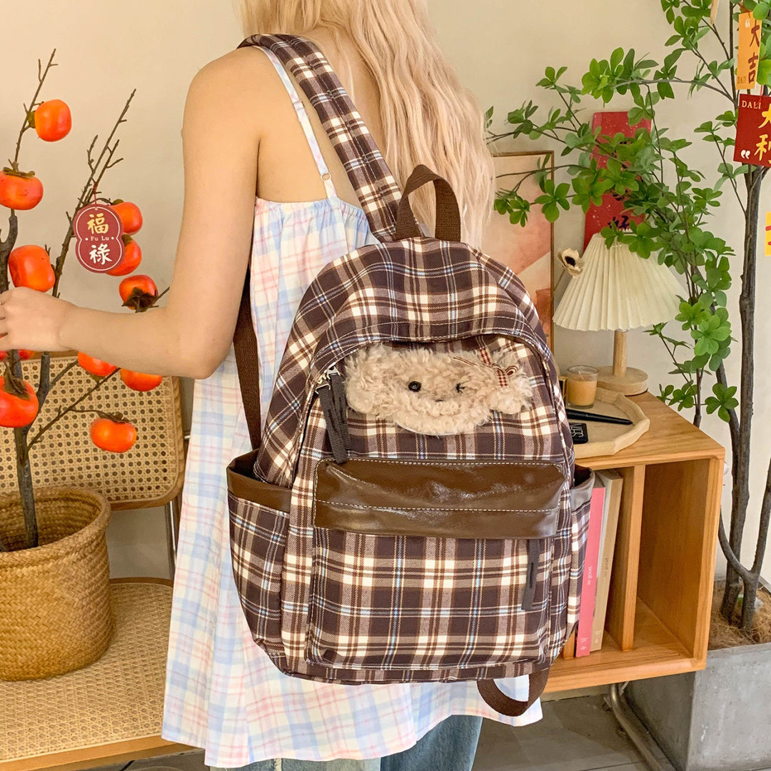 Adorable Plush Character-Embellished Backpack Kalsten