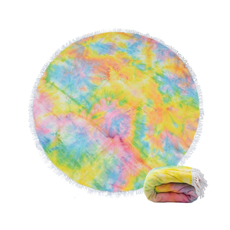 Ladies round beach blanket with fringes Kalsten