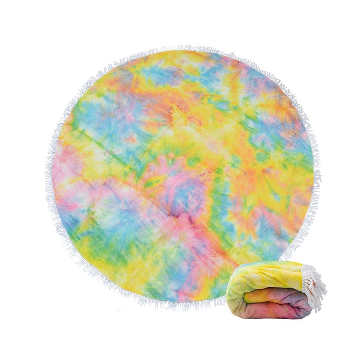 Ladies round beach blanket with fringes Kalsten