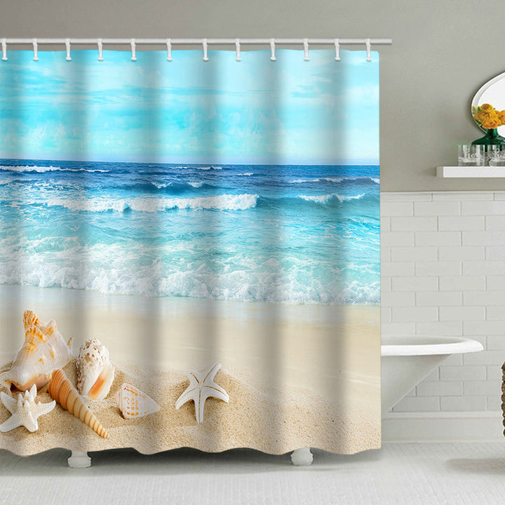 Beach-Themed Shower Curtain Kalsten