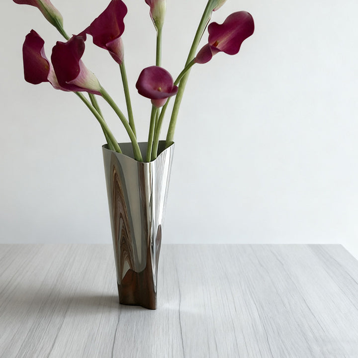 Contemporary Fluid Metal Vase