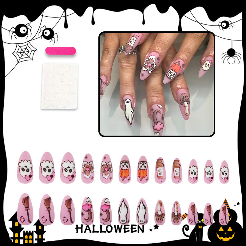 Artificial Nail Set with Playful Halloween Designs Kalsten