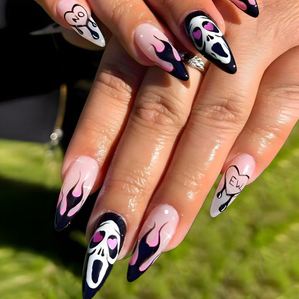 Artistic Halloween-Inspired Long-Lasting Press-On Nails Kalsten