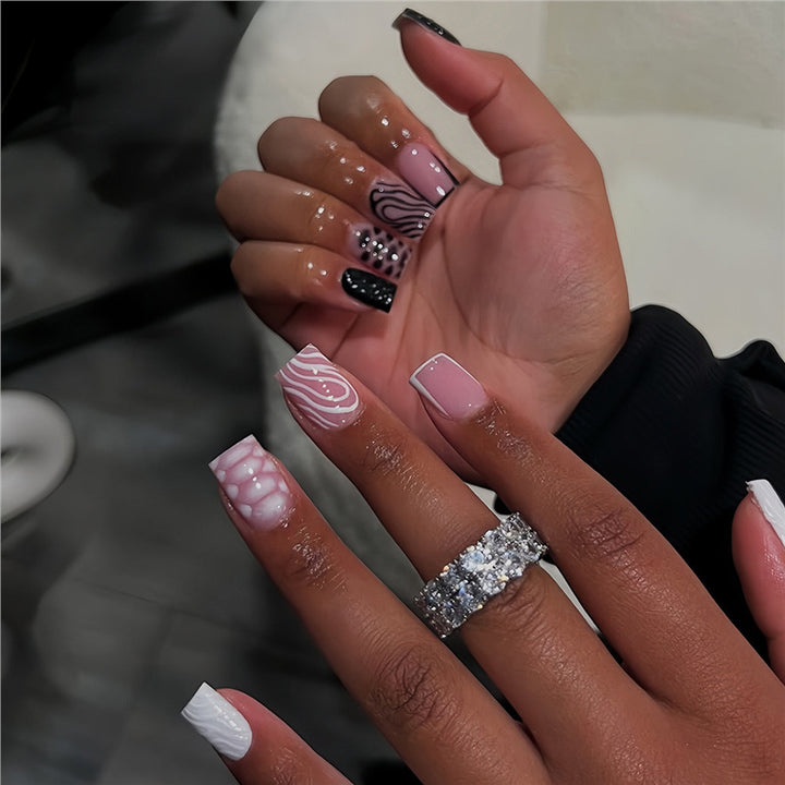 Artistic Press-On Nail Set with Premium Embellishments Kalsten