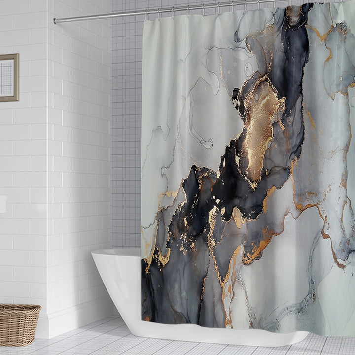 Artistic Marble Design Shower Curtain Kalsten