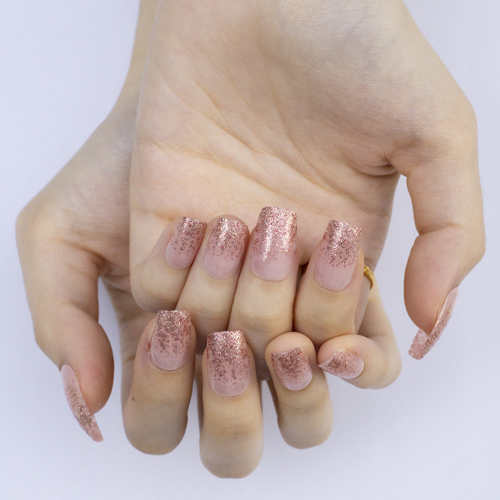 Glittering artificial nails with elegant ombre effect Kalsten