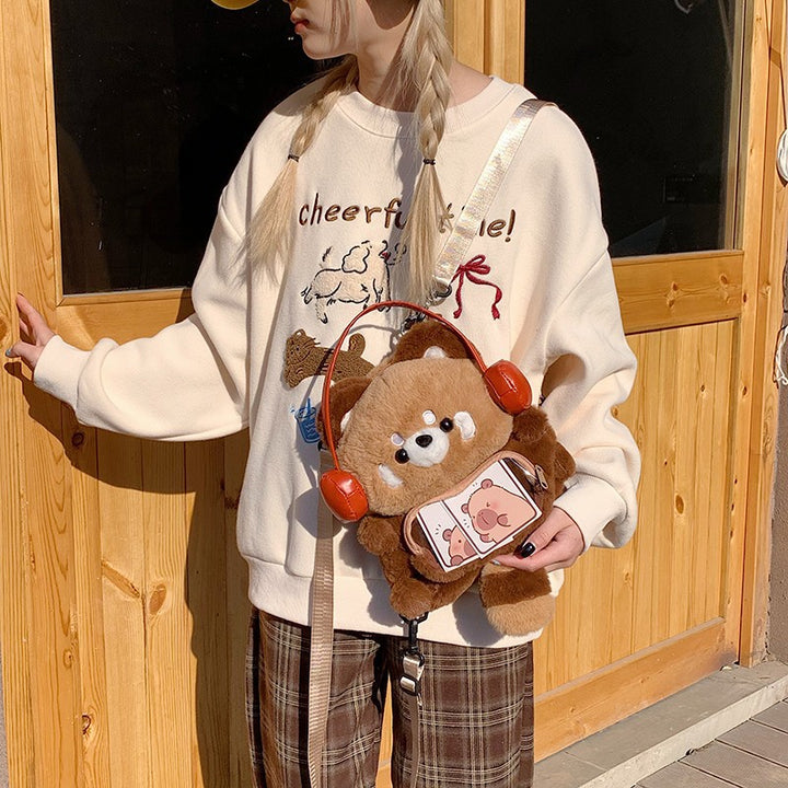 Plush Shoulder Bag in Bear Design Kalsten