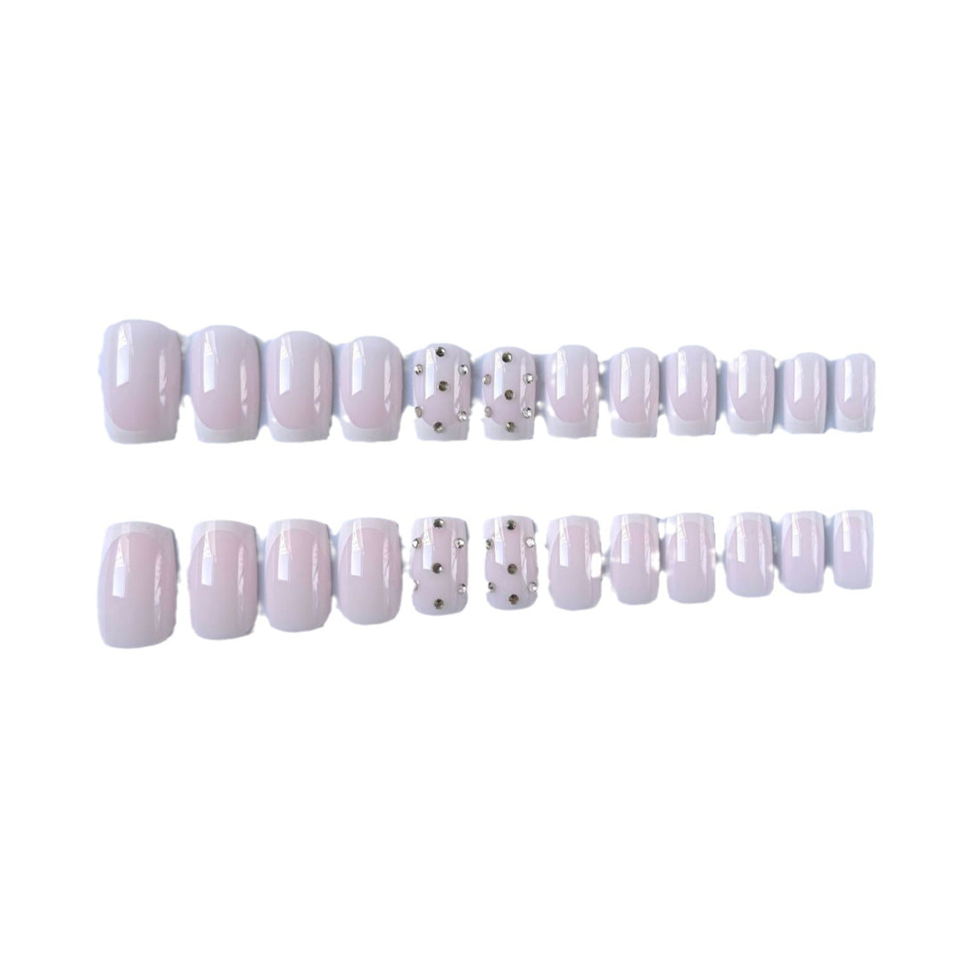 Decorative Rhinestone French Tip Nail Art Set