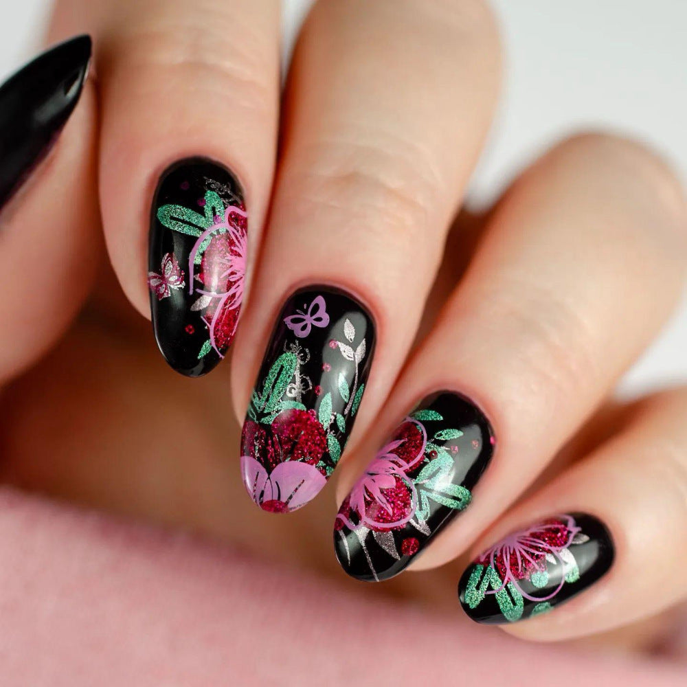 Artificial nails with floral designs Kalsten