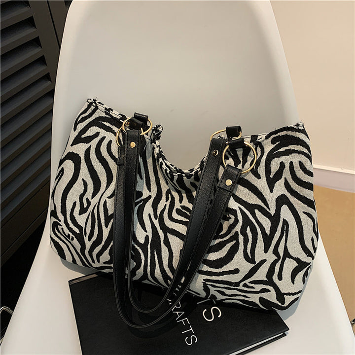 Stylish Zebra Print Canvas Tote Bag Kalsten