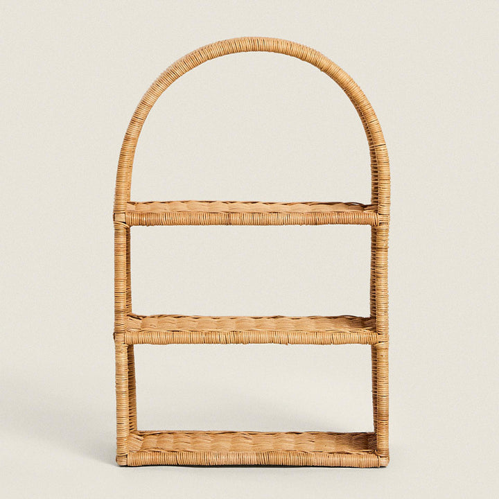 Handmade shelf made of woven rattan Kalsten