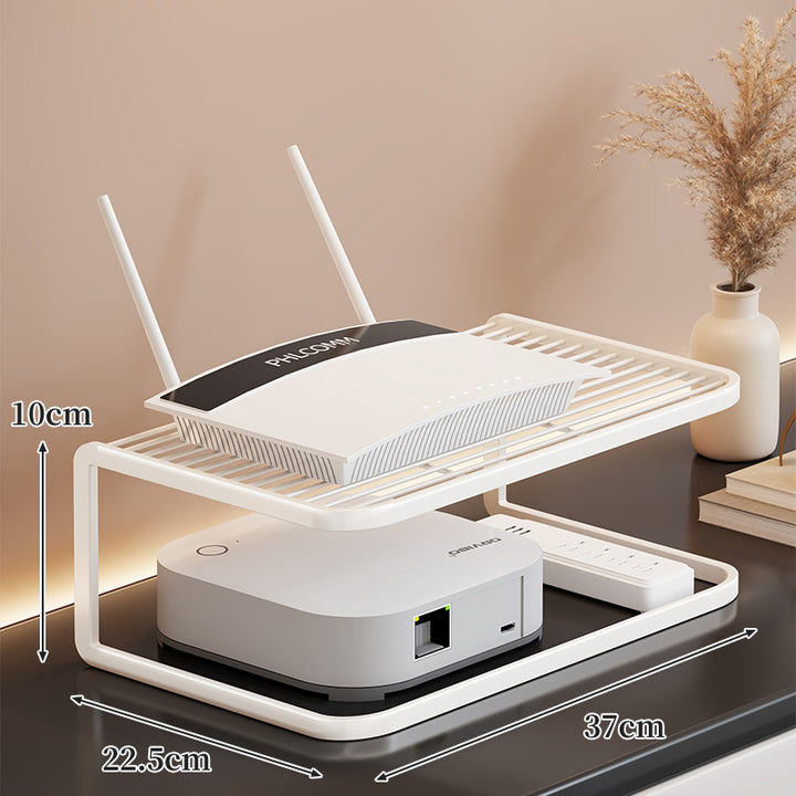 Ventilated Desktop Router and Modem Stand Organizer