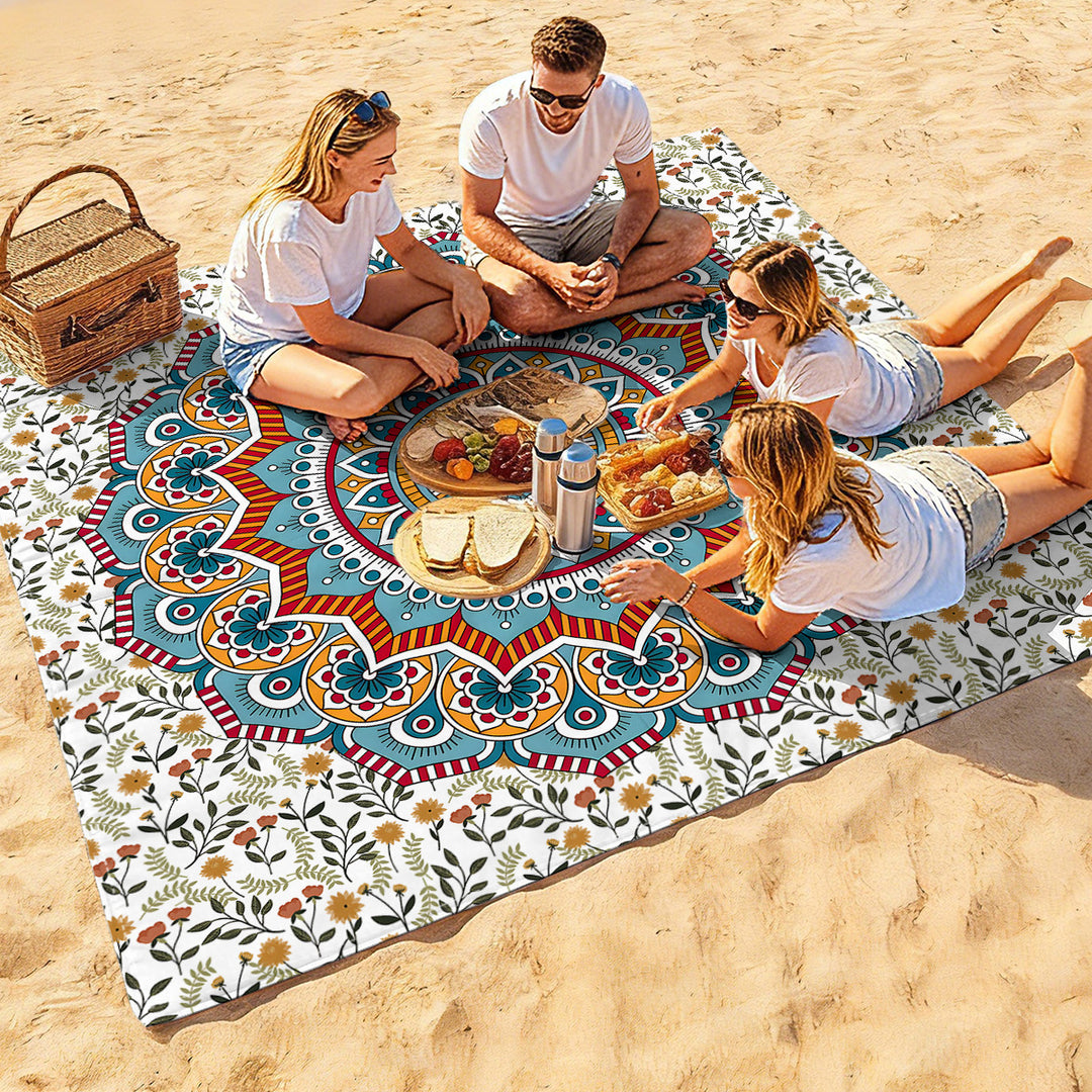 Mandala Design Beach Mat Kalsten