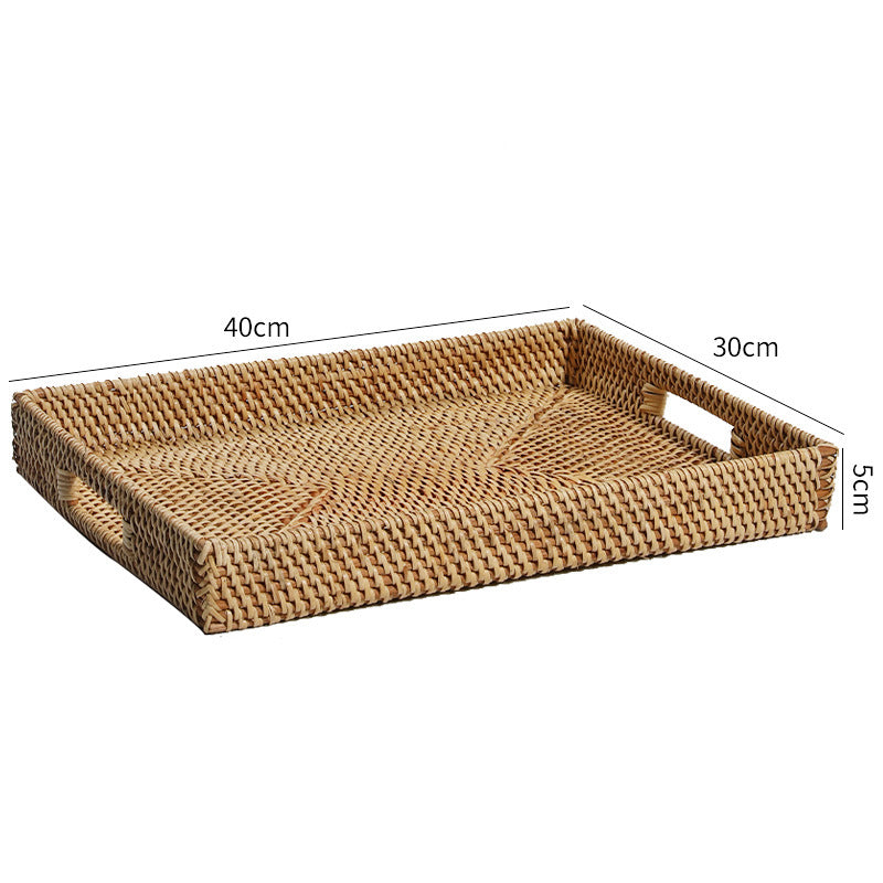 Handcrafted Rectangular Woven Serving Tray Kalsten