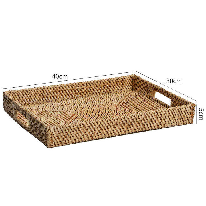 Handcrafted Rectangular Woven Serving Tray Kalsten