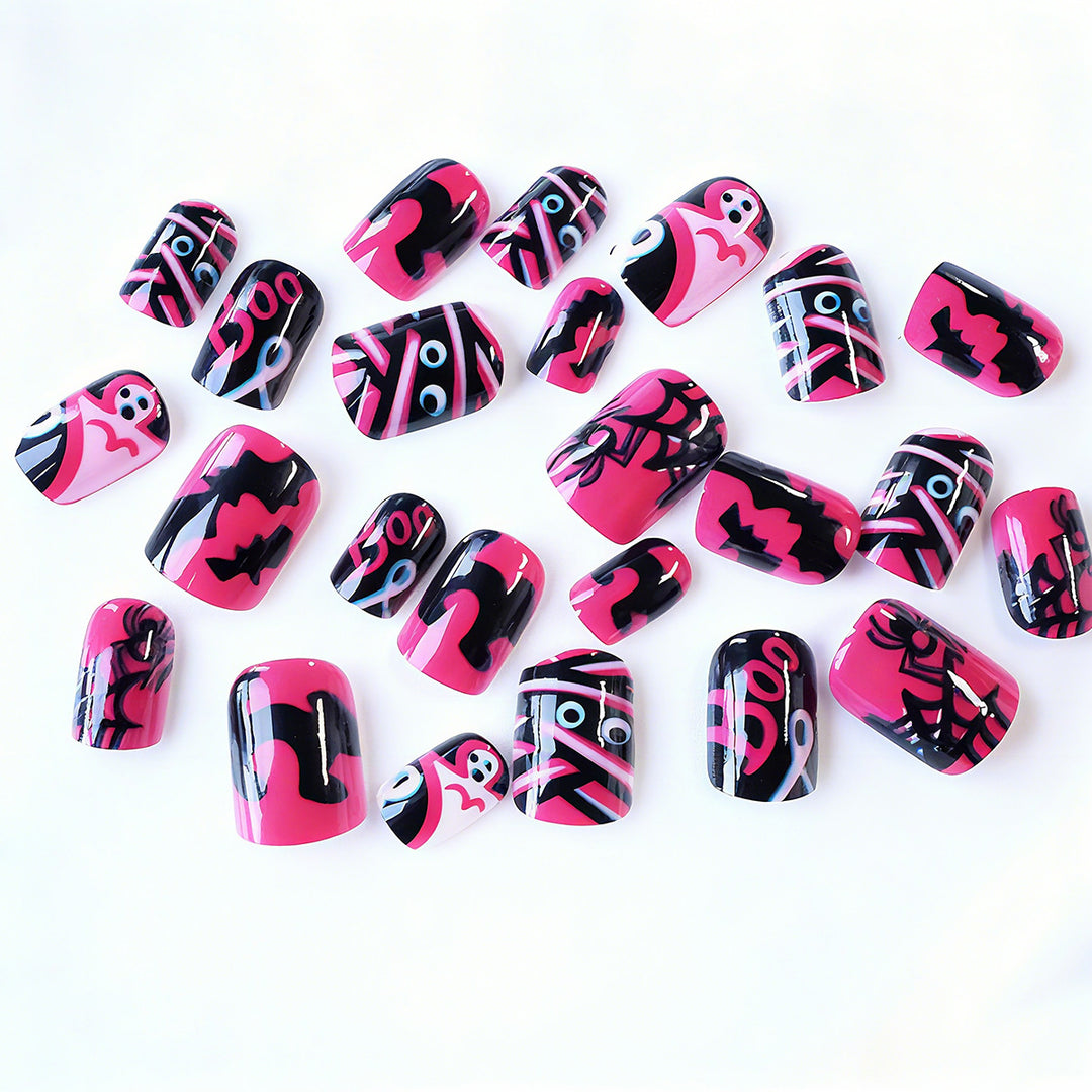 Acrylic nail set with Halloween motif and creative designs Kalsten