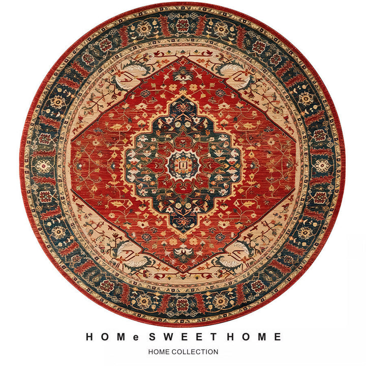 Vintage-Inspired Round Area Rug
