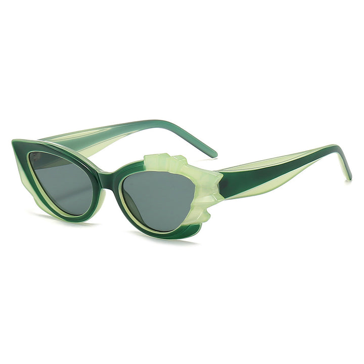 Ladies Cat-Eye Sunglasses with Eye-Catching Flower Frame Kalsten