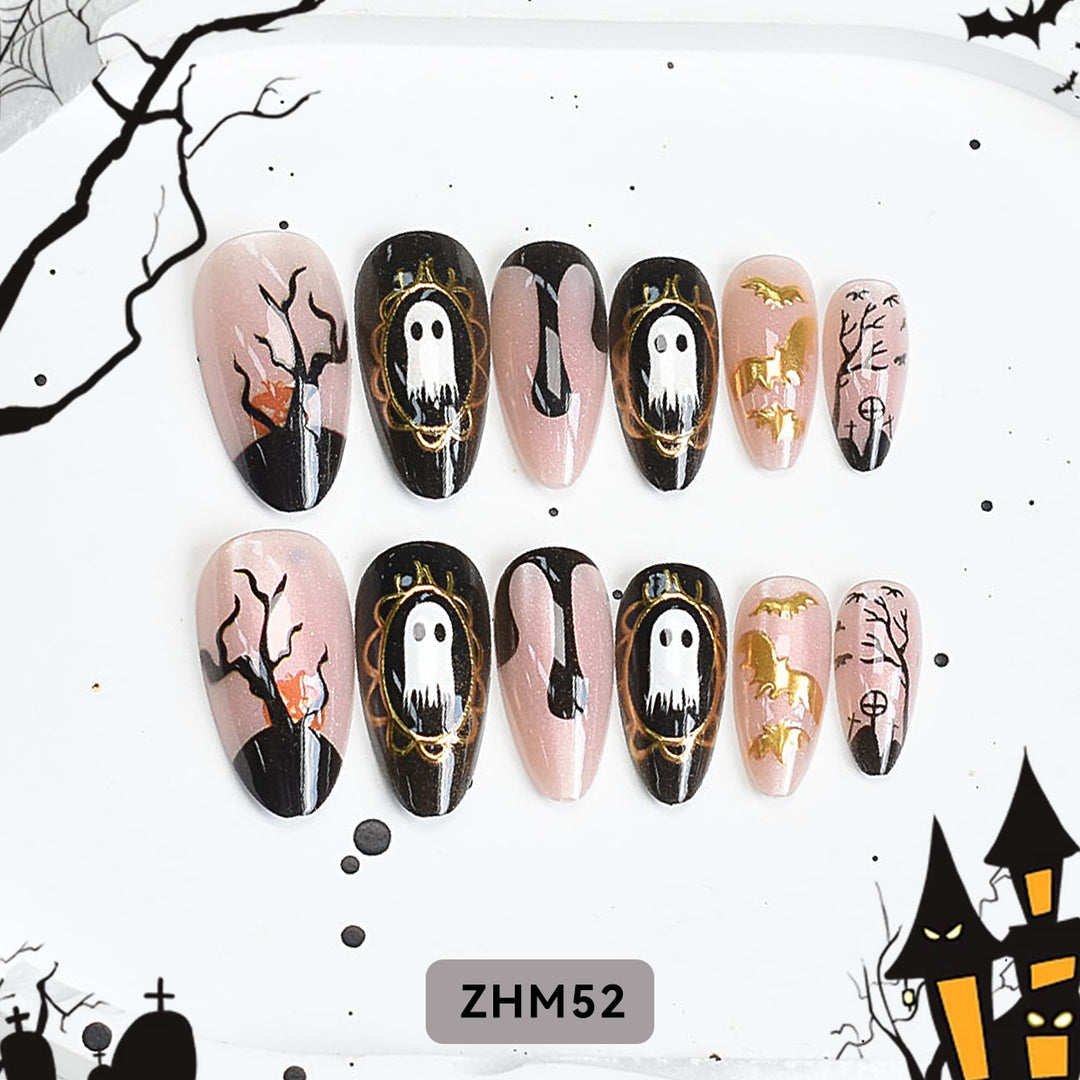 Halloween-Themed Artistic Press-On Nail Set Kalsten