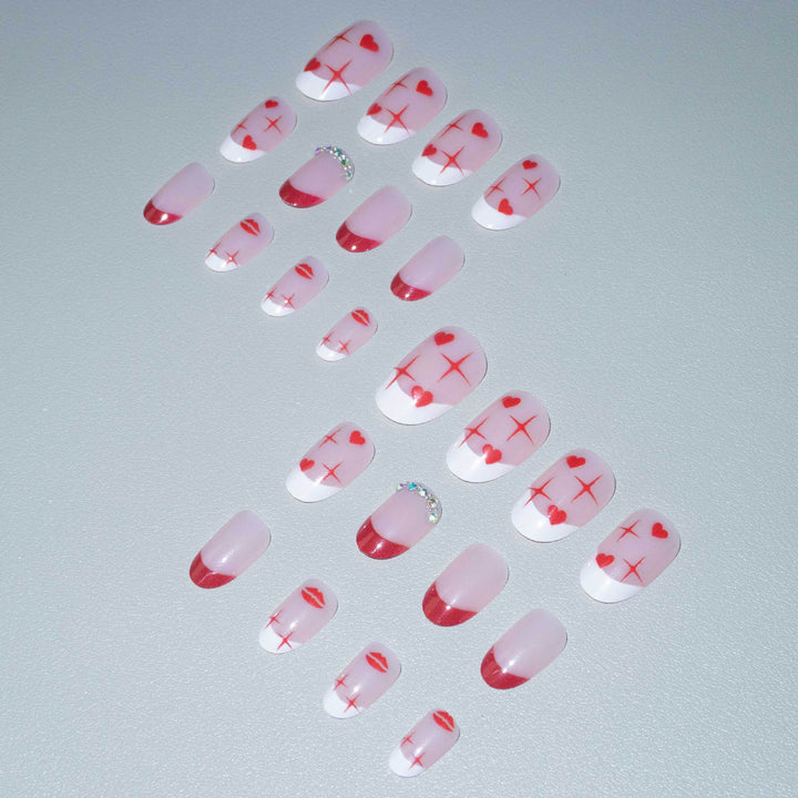 Romantic Heart-Themed Nail Art Set