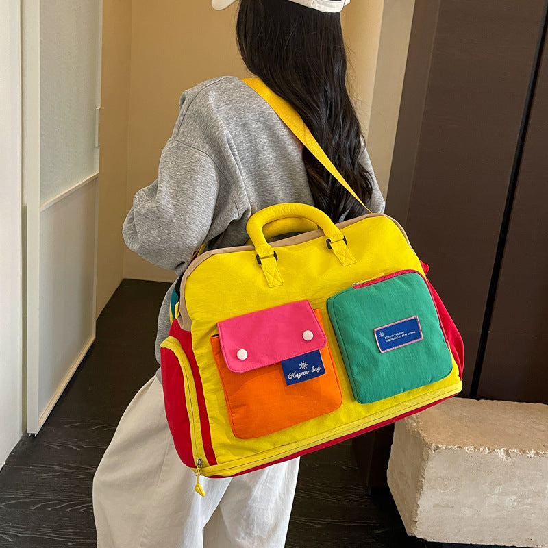 Colorful Multi-Pocket Messenger Bag Kalsten