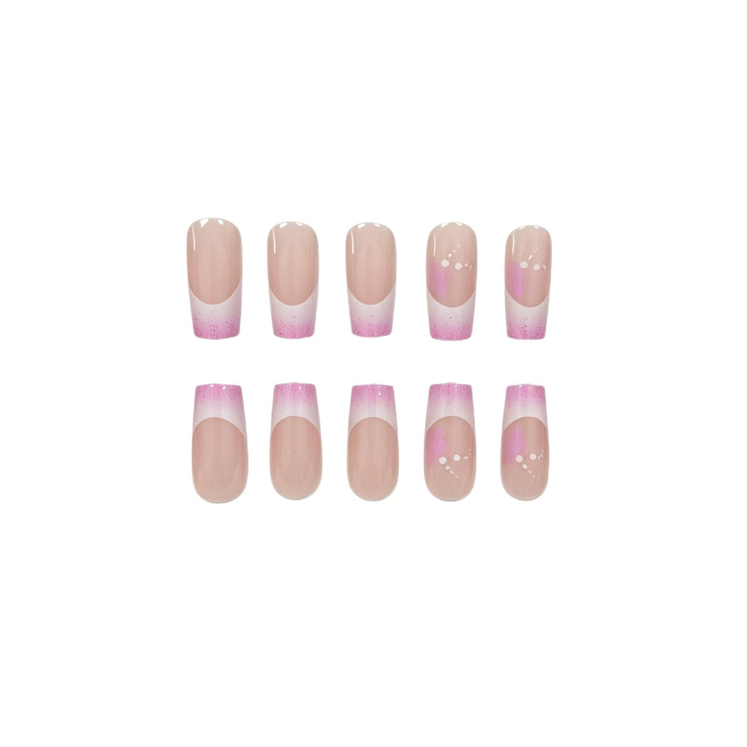 Elegant French Tip Glitter Nail Set Kalsten