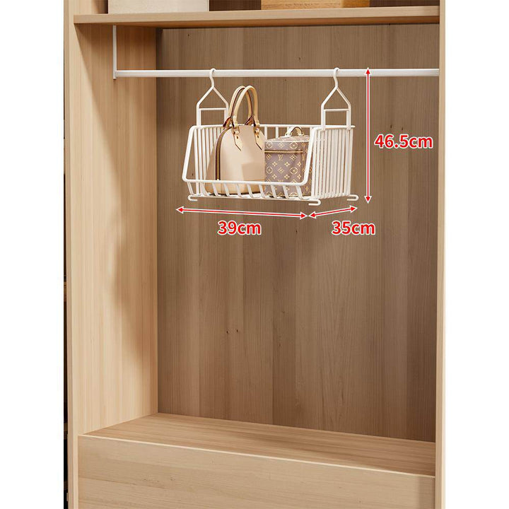 Over-Rod Double Tier Hanging Closet Wire Basket Organizer with Removable Baskets