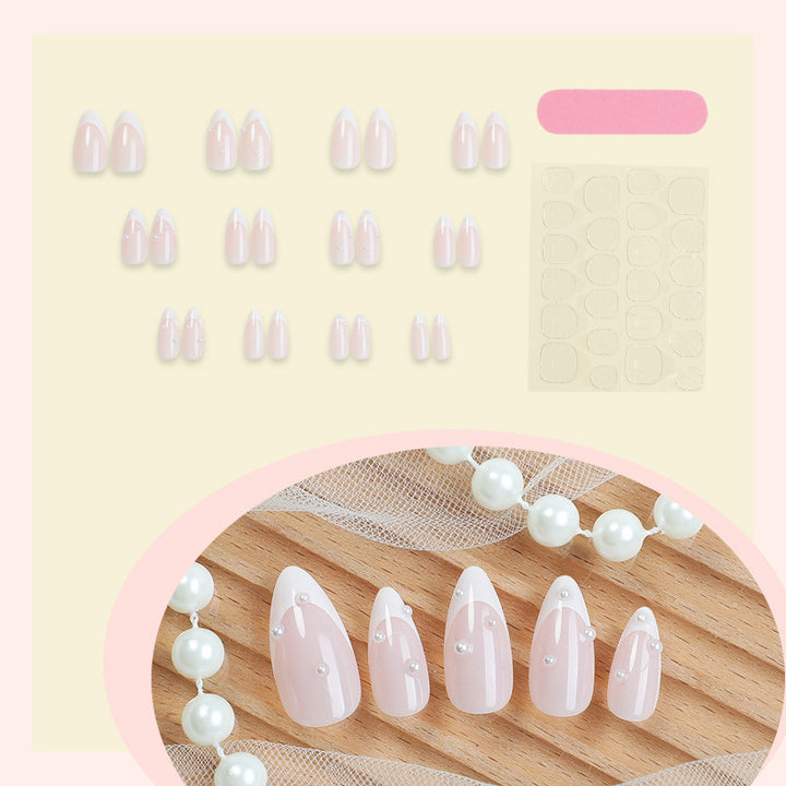 Elegant Stiletto Press-On Nails with Pearl Accents Kalsten
