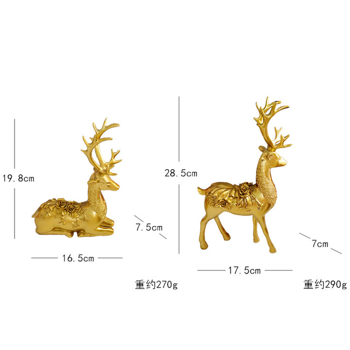 Artful decorative figure of a magnificent deer with floral details Kalsten