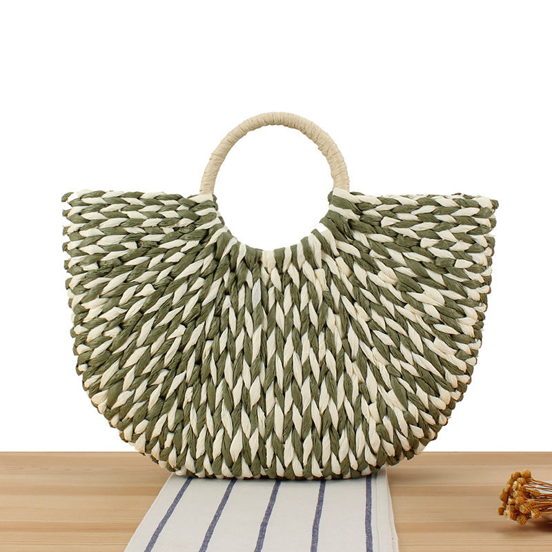 Braided Beach Bag with Ergonomic Handle Kalsten