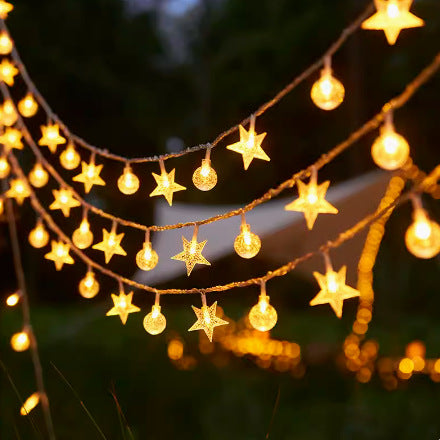 Outdoor Solar Star And Globe String Lights With Waterproof Copper Wire Kalsten